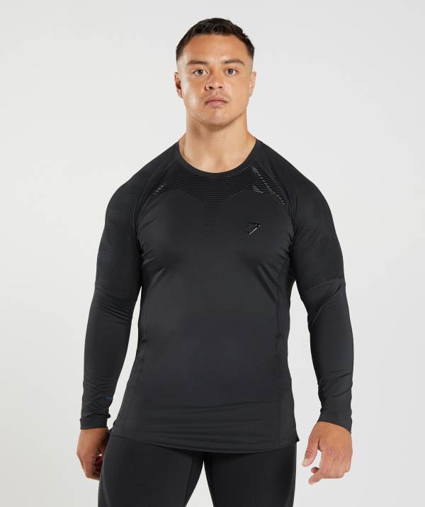 Panske Mikiny Gymshark 315 Long Sleeve Čierne | GX0964783